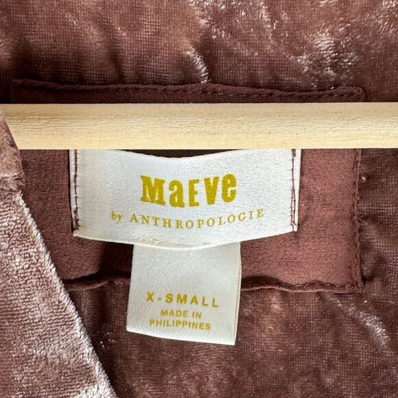 Maeve By Anthropologie Harper Crushed Velvet Tunic Mini Dress Sz XS - Picture 6 of 9